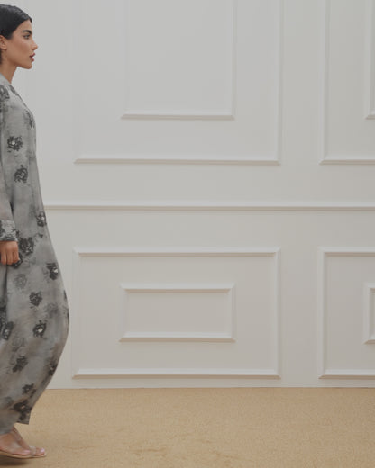 Rose Embroidered Abaya Set