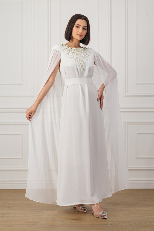 A-line cape maxi Dress
