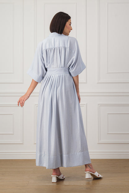 Fitted-waist shirt dress