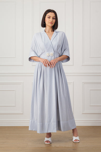 Fitted-waist shirt dress