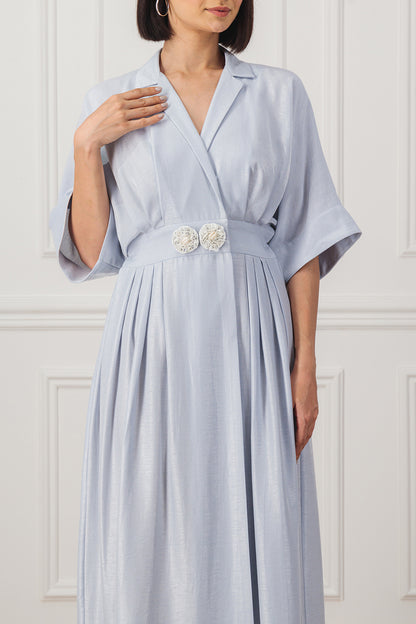 Fitted-waist shirt dress