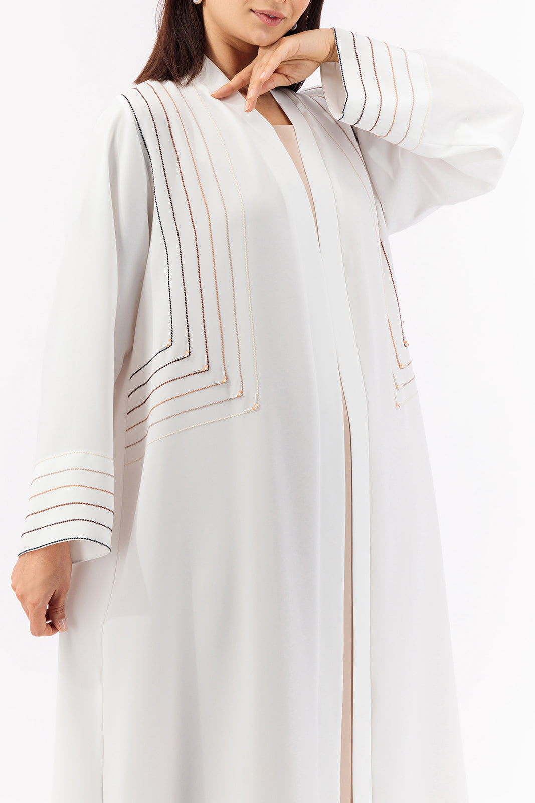 Ombre top stitch Abaya