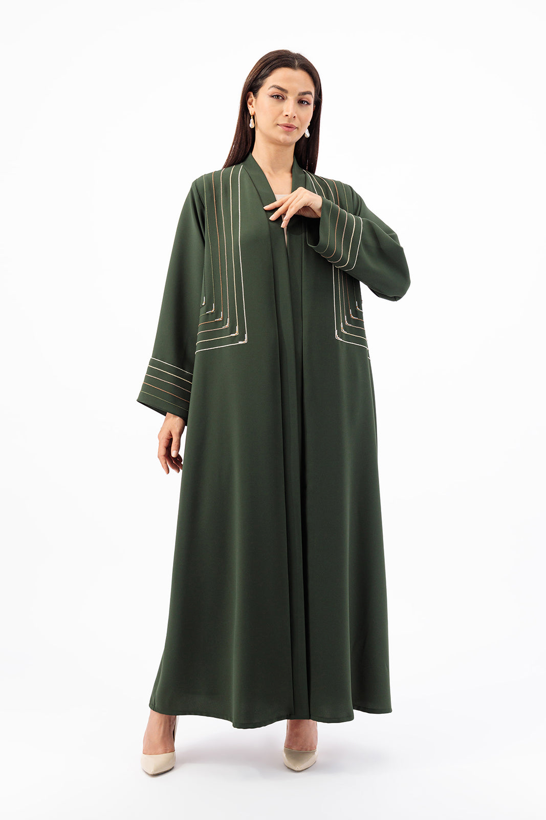 Ombre top stitch Abaya