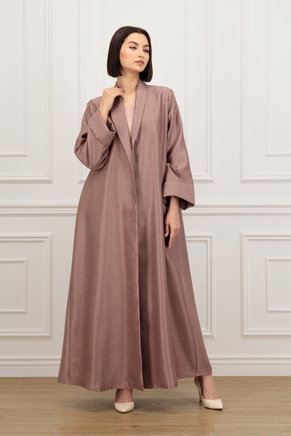 Box pleat on the back Shantung Abaya