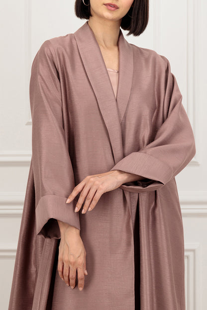 Box pleat on the back Shantung Abaya