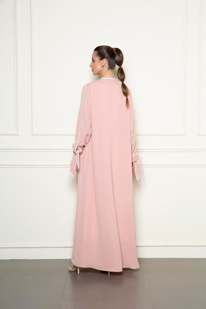 Abaya With Bow Cuff Sleeve
