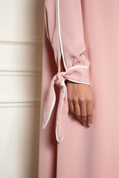 Abaya With Bow Cuff Sleeve