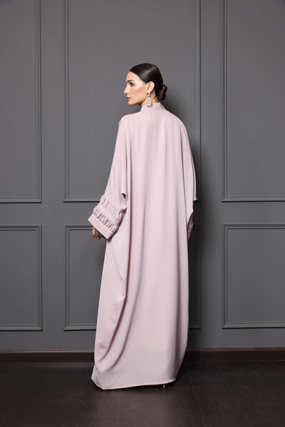 Pale Lavender abaya with gathered details