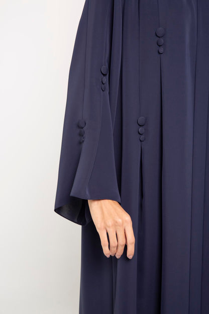 Abaya With Single Pleats Detail
