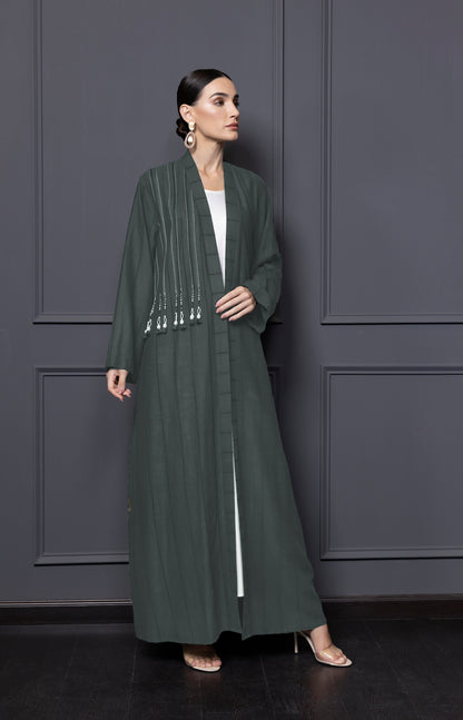 Striped Linen Abaya