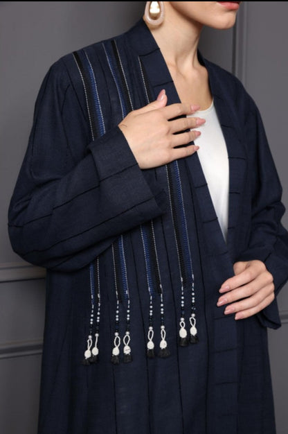 Striped Linen Abaya