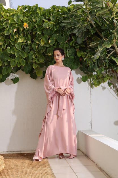 Farasha cut Kaftan with feather detail