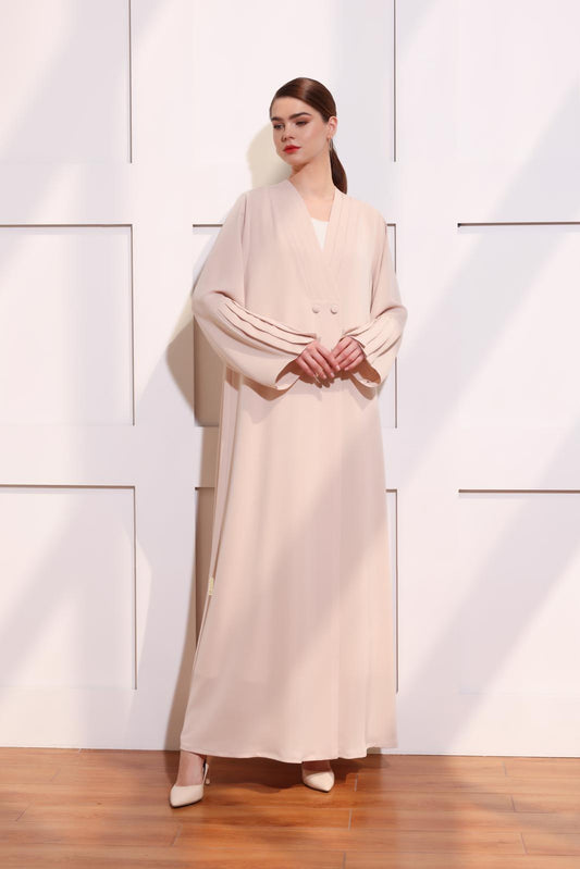 Classic Abaya With Single Pleats Detail