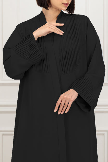 Single pleated on the front and sleeves Abaya