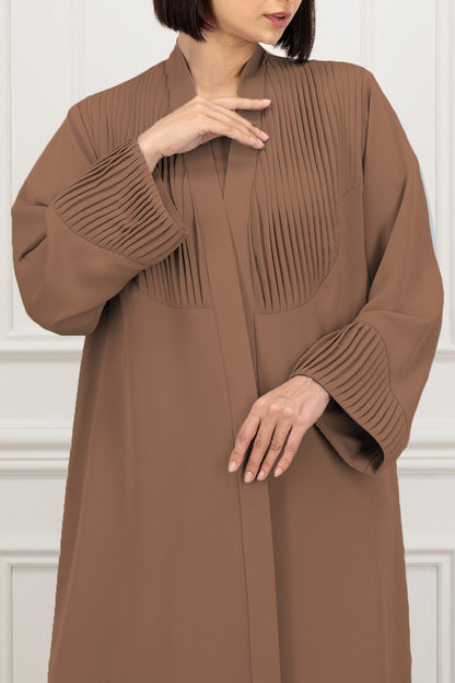 Single pleated on the front and sleeves Abaya