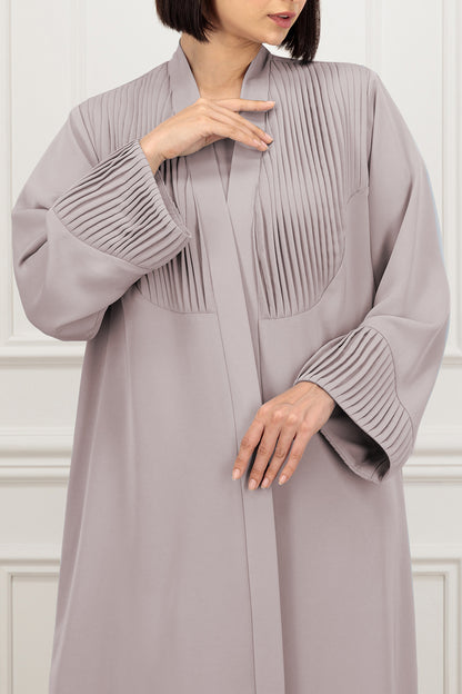 Single pleated on the front and sleeves Abaya