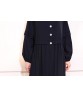 Navy blue abaya with waist cut and puff sleeves details