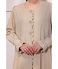 Sand beige abaya with ruffle details