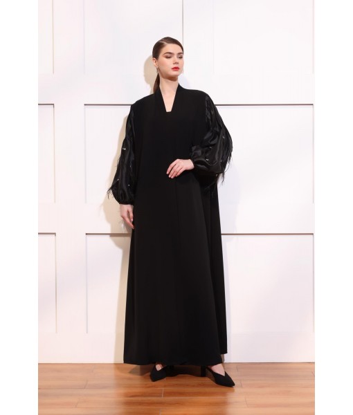 Black abaya with puffy sl...