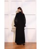 Black abaya with drop shoulder sleeves 