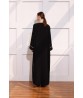 Black abaya with contrast piping  