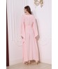 Classic light peach kaftan with ribbon embroidery 