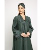 Green abaya with fabric manipulation details