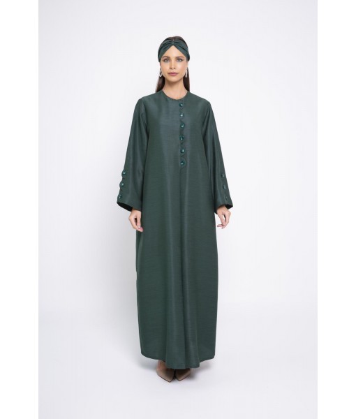 Green abaya with round sh...