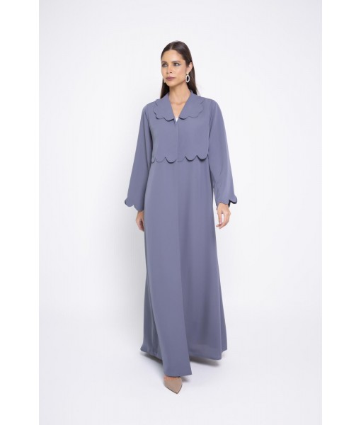 Gray abaya with round shape details ...