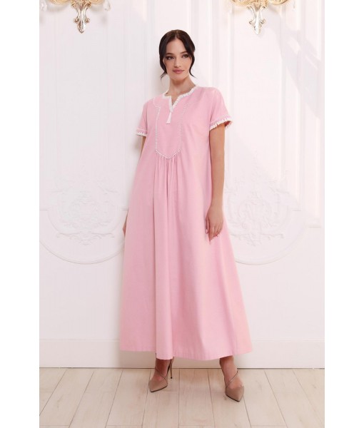 Coral pink cotton dress