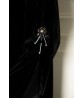 Black velvet abaya with shawl collar 