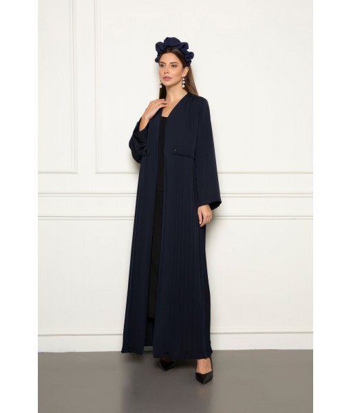 Pleated trench coat style  abaya ...